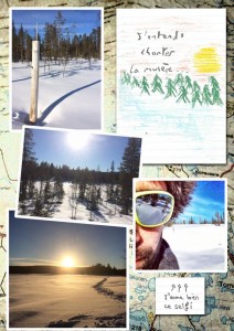 Carnet de voyage en Laponie;photos de coucher de soleil en laponie, photos de la rivière gelée, vent en laponie, rapides en laponie